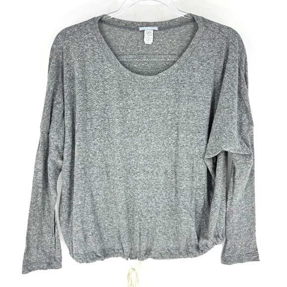 Eberjey Cozy Loungwear Top with Drawstrings Grey and Cream Size Medium - Picture 1 of 6